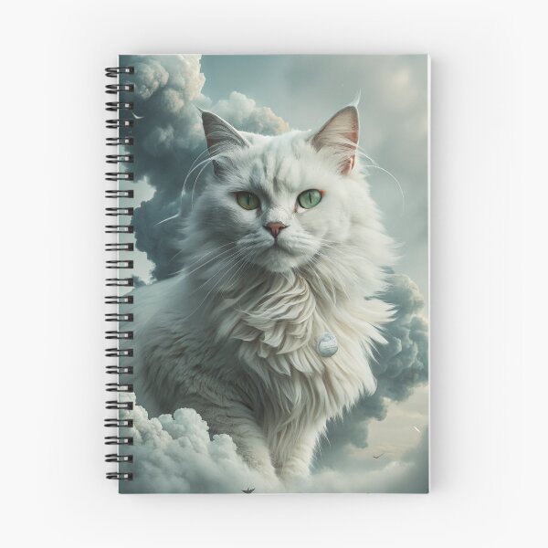 Item preview, white fluffy cat cloud formations ethereal quality designed and sold by NuttyAnimals.