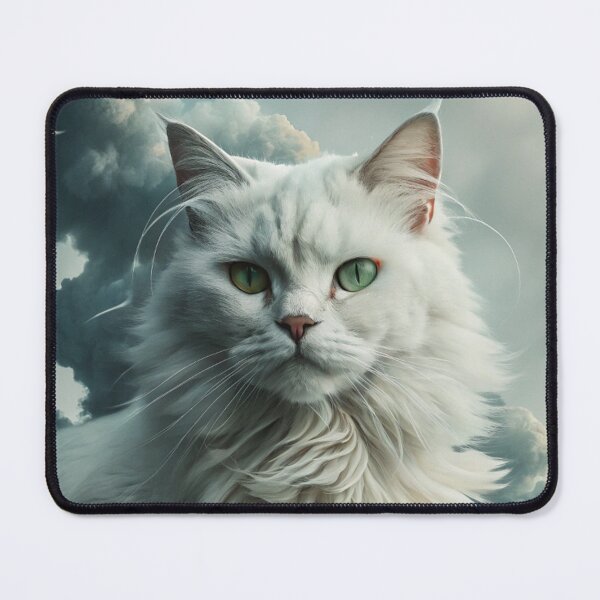Item preview, white fluffy cat cloud formations ethereal quality designed and sold by NuttyAnimals.