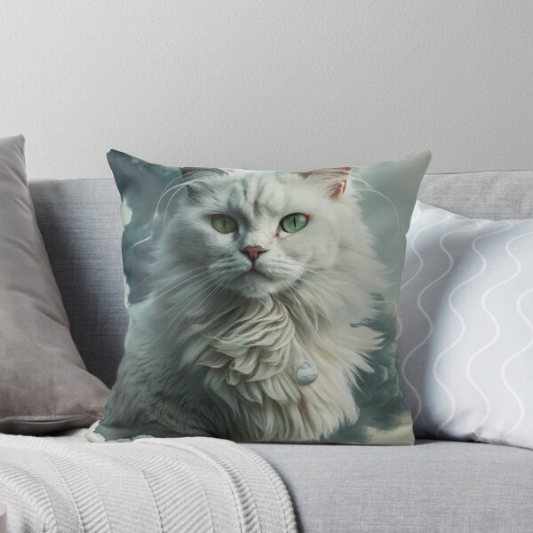 Item preview, white fluffy cat cloud formations ethereal quality designed and sold by NuttyAnimals.