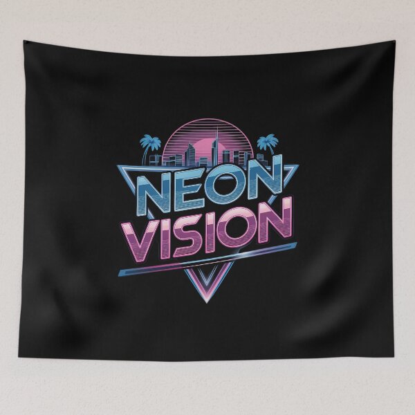 Item preview, Neon Vision Retro Futuristic Vaporwave City Skyline designed and sold by TeeGrit.