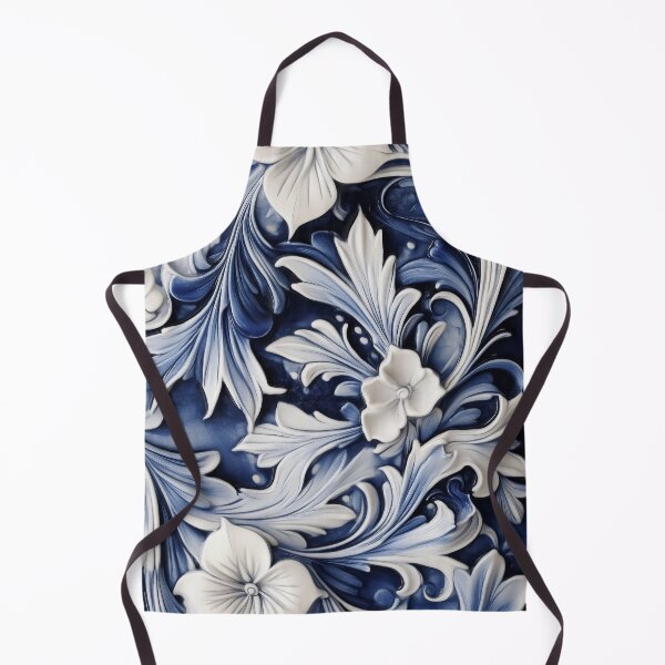 Item preview, Blue and White Ceramic Style Floral Pattern designed and sold by TheOctopusRage.