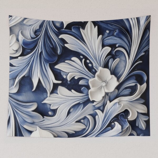 Item preview,  Blue and White Ceramic Style Floral Pattern  designed and sold by TheOctopusRage.