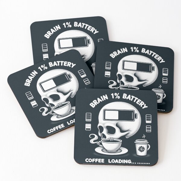 Item preview, Brain: 1% battery. Coffee: loading.. designed and sold by ArboretumFinds.