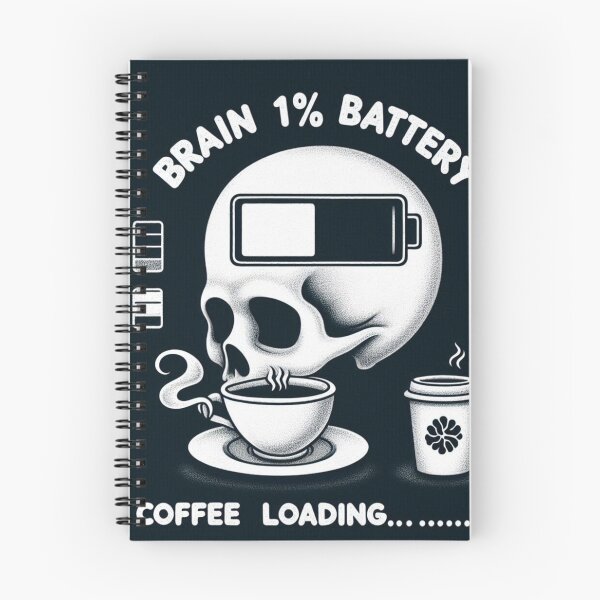 Item preview, Brain: 1% battery. Coffee: loading.. designed and sold by ArboretumFinds.