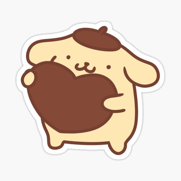 Item preview, Pompompurin Holding a Brown Heart designed and sold by moroingo.