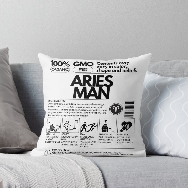 Item preview, Aries Man Zodiac Traits: Unique Product Design - Black Text designed and sold by HAHA Tees & Things.
