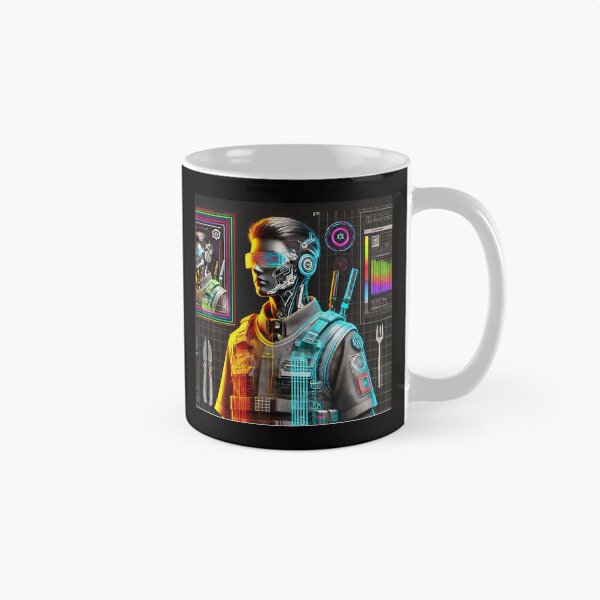 Item preview, Cyberpunk AI Goddess - Futuristic Neon Glitch Art designed and sold by KarmeLoveArt.