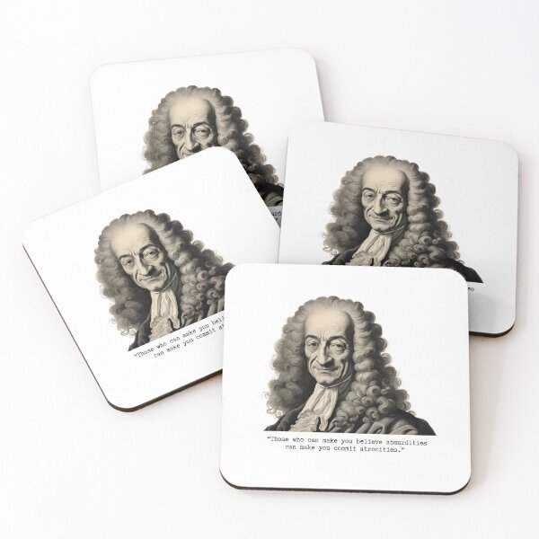 Item preview, Quote by Voltaire: "Believe absurdities, commit atrocities"  designed and sold by Filologica.