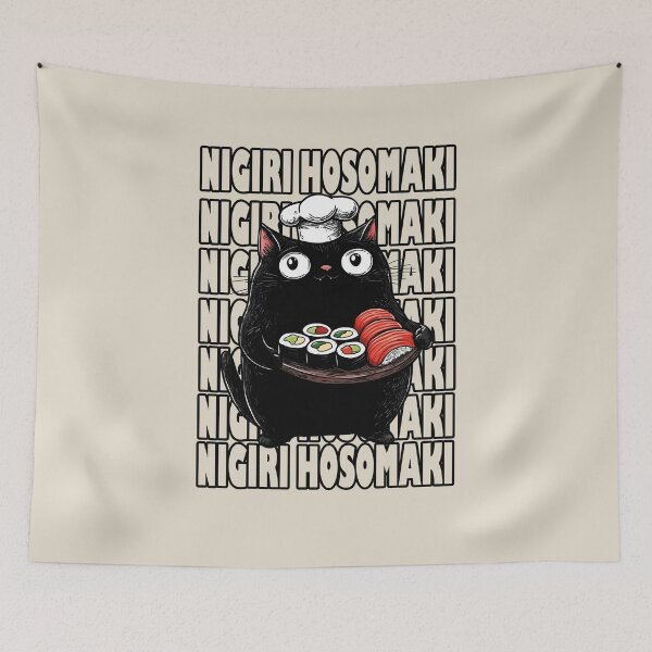 Item preview, Sushi Nigiri Hosomaki, Funny Cat, Lover Sashimi designed and sold by OrenjiArtShop.