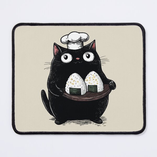 Item preview, Cooking Onigiri, Black Cat, Vintage designed and sold by OrenjiArtShop.