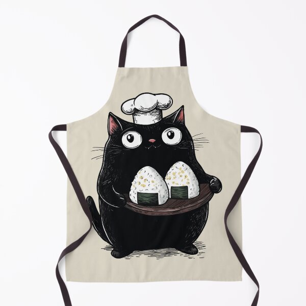 Item preview, Cooking Onigiri, Black Cat, Vintage designed and sold by OrenjiArtShop.
