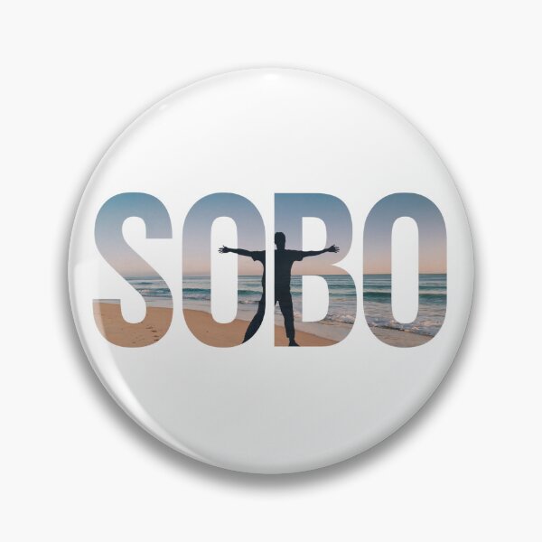 Item preview, SOBO Beach Vibes – Bold Design with Person Silhouette & Serene Ocean Scene designed and sold by Darrwea.