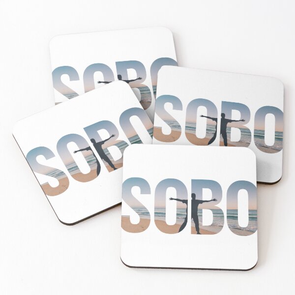 Item preview, SOBO Beach Vibes – Bold Design with Person Silhouette & Serene Ocean Scene designed and sold by Darrwea.