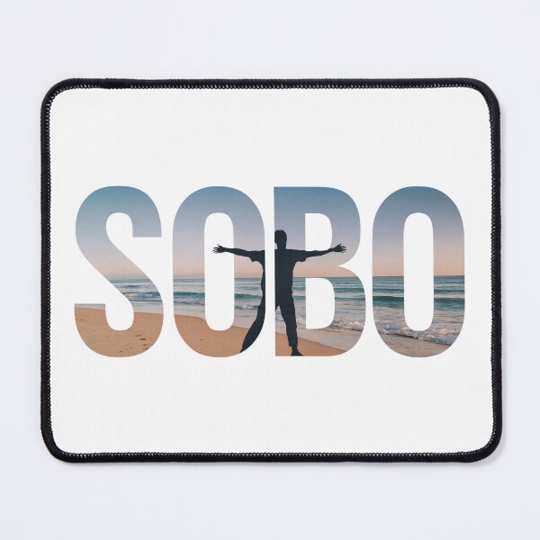 Item preview, SOBO Beach Vibes – Bold Design with Person Silhouette & Serene Ocean Scene designed and sold by Darrwea.