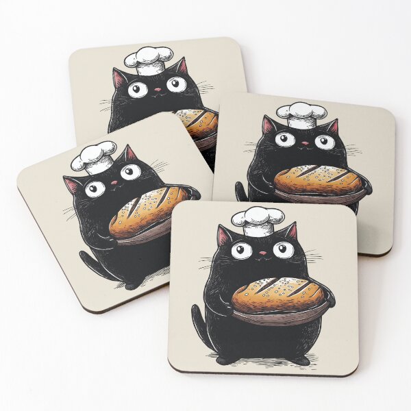 Item preview, Baker Cat, Gift for Cooks, Vintage designed and sold by OrenjiArtShop.