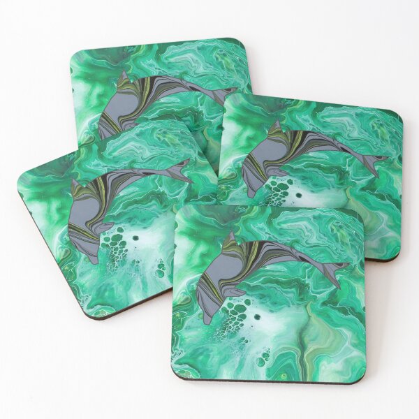 Item preview, Dolphin Diving - Flow Art / Pour Painting - jdp-07-0004 designed and sold by ANomadDesigns.