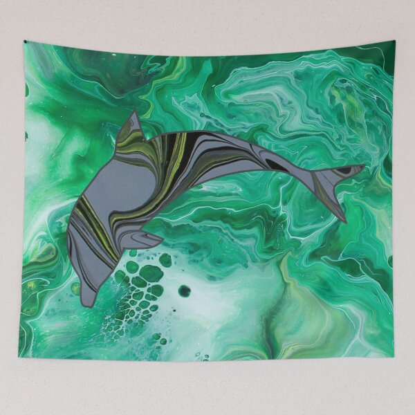 Item preview, Dolphin Diving - Flow Art / Pour Painting - jdp-07-0004 designed and sold by ANomadDesigns.
