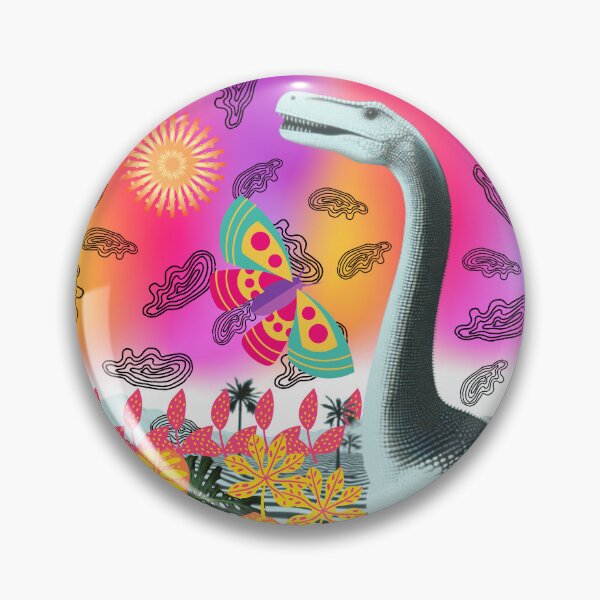 Artikelvorschau, Groovy Long Neck – Psychedelische Dinosaurier-Pop-Art entworfen und verkauft von Molly's Gone Mad .