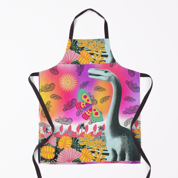 Aperçu de l'œuvre Groovy Long Neck – Pop Art psychédélique de dinosaure créée et vendue par Molly's Gone Mad .