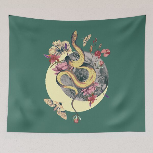 Item preview, Snake, Moon, Flowers and Earth Illustration – A Stunning Visual Fusion designed and sold by Pandositive.