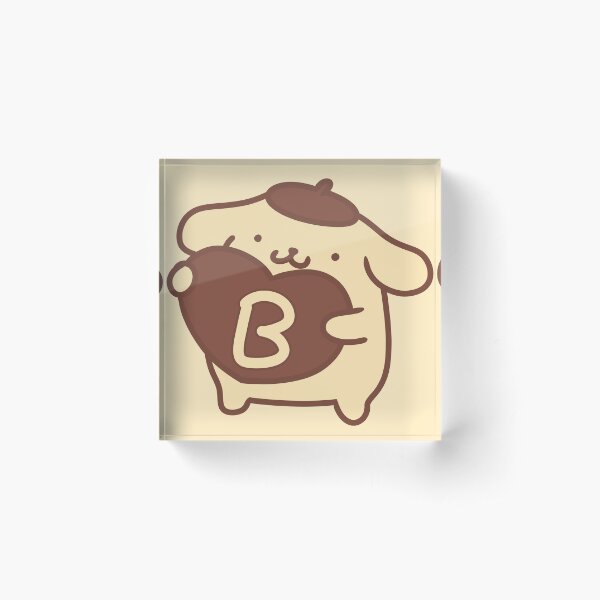 Item preview, Pompompurin Holding a Brown Heart with Letter B designed and sold by moroingo.