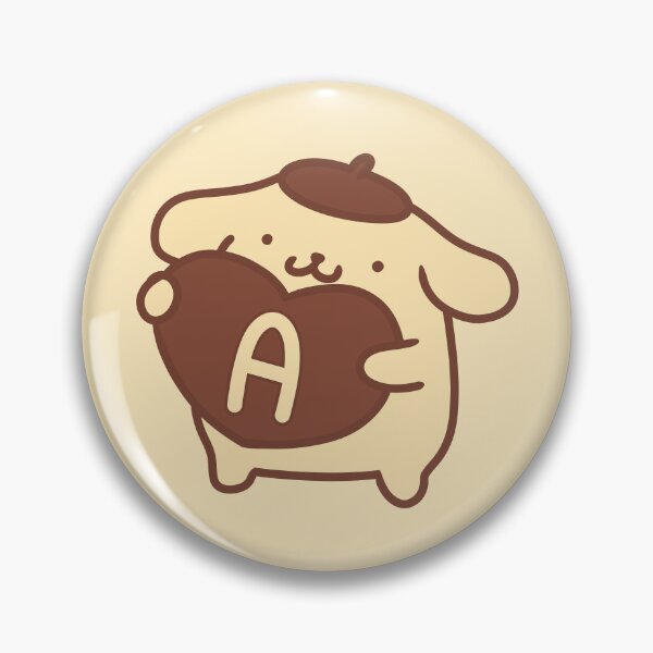 Item preview, Pompompurin Holding a Brown Heart with Letter A designed and sold by moroingo.