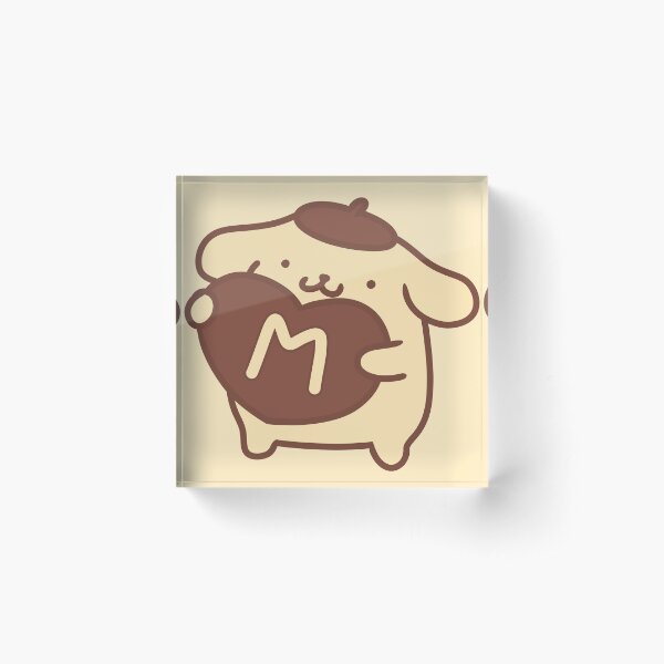 Item preview, Pompompurin Holding a Brown Heart with Letter M designed and sold by moroingo.
