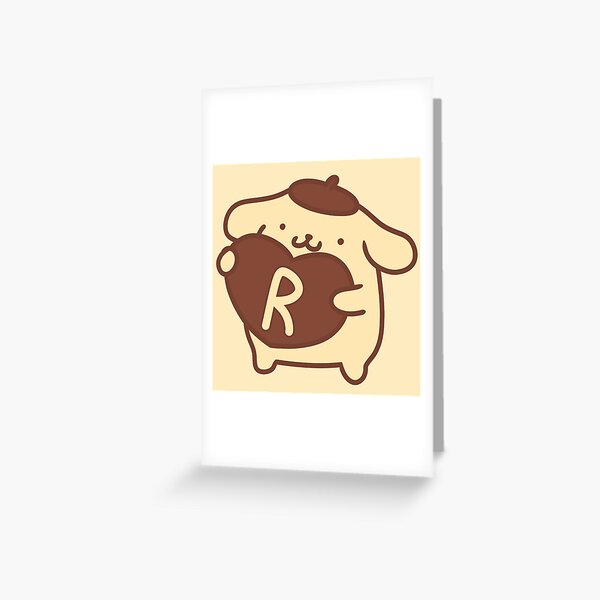 Item preview, Pompompurin Holding a Brown Heart with Letter R designed and sold by moroingo.