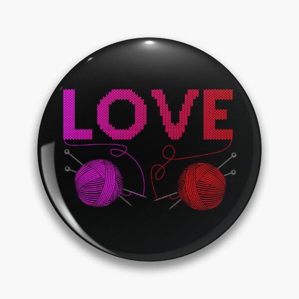 Item preview, Knitting Queen Embroidered Style | Pink & Red Wool Balls with Needles designed and sold by MONTRIS.