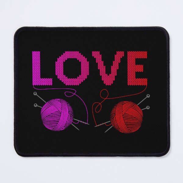 Item preview, Knitting Queen Embroidered Style | Pink & Red Wool Balls with Needles designed and sold by MONTRIS.
