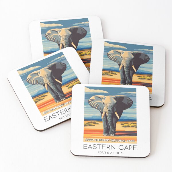 Item preview, A Pop Art Travel Print of Addo Elephant National Park - South Africa  designed and sold by StudioRedKoala.
