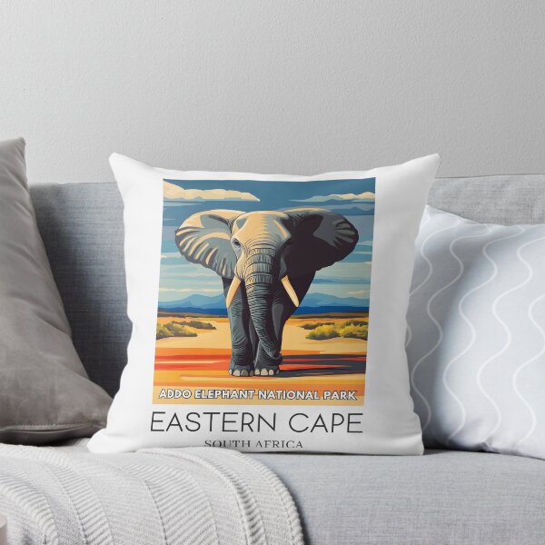 Item preview, A Pop Art Travel Print of Addo Elephant National Park - South Africa  designed and sold by StudioRedKoala.