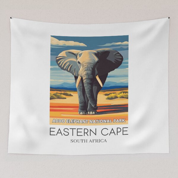 Item preview, A Pop Art Travel Print of Addo Elephant National Park - South Africa  designed and sold by StudioRedKoala.