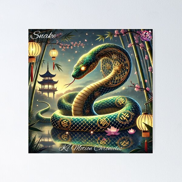 Item preview, Celestial Snake - KMotionChronicles Chinese Zodiac Art" designed and sold by KMChronicles.