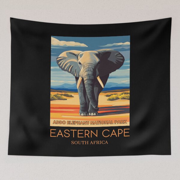 Item preview, A Pop Art Travel Print of Addo Elephant National Park - South Africa  designed and sold by StudioRedKoala.