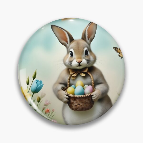 Item preview, Happy Easter Greeting: Bunny, Basket & Eggs designed and sold by ACuriousshoppe.