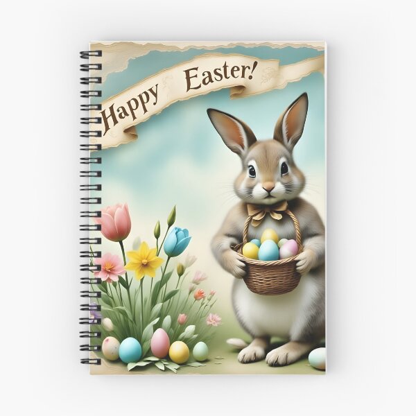 Item preview, Happy Easter Greeting: Bunny, Basket & Eggs designed and sold by ACuriousshoppe.