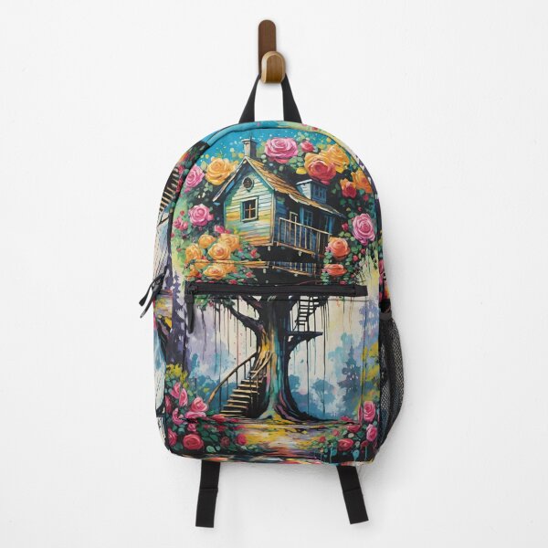 Item preview, Dreamy Treehouse In The Branches Of A Giant Tree Filled With Vibrant Blooming Roses designed and sold by CarrollGene.