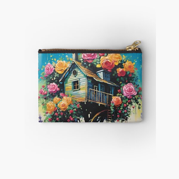 Item preview, Dreamy Treehouse In The Branches Of A Giant Tree Filled With Vibrant Blooming Roses designed and sold by CarrollGene.