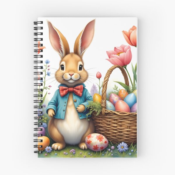 Item preview, Peter Cottontail Easter Basket & Flowers designed and sold by ACuriousshoppe.