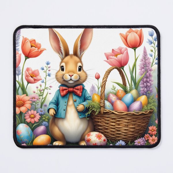 Item preview, Peter Cottontail Easter Basket & Flowers designed and sold by ACuriousshoppe.