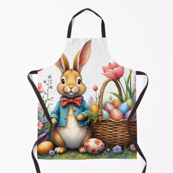 Item preview, Peter Cottontail Easter Basket & Flowers designed and sold by ACuriousshoppe.