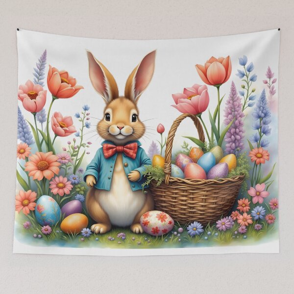 Item preview, Peter Cottontail Easter Basket & Flowers designed and sold by ACuriousshoppe.