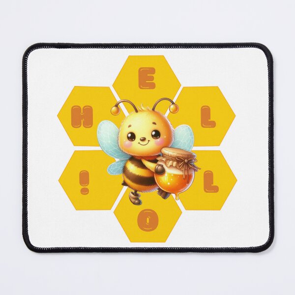 Item preview, A smiley honey bee holding a honey jar designed and sold by whee25.