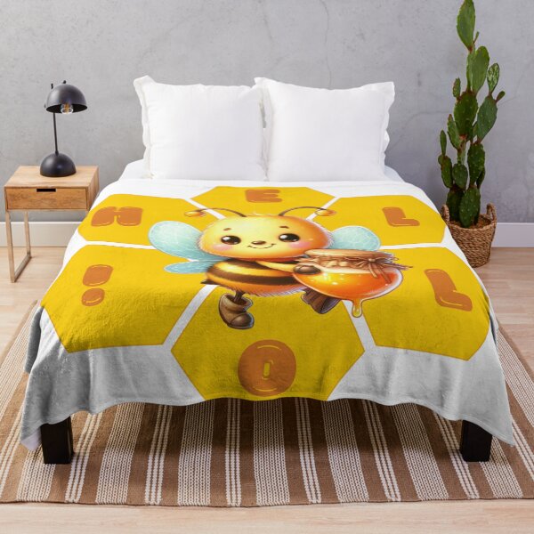 Item preview, A smiley honey bee holding a honey jar designed and sold by whee25.