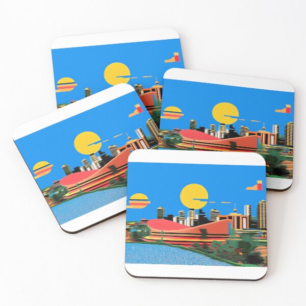 Item preview, Calgary Skyline Futuristic Glitch Art – Neon Urban Aesthetic designed and sold by YegMark.