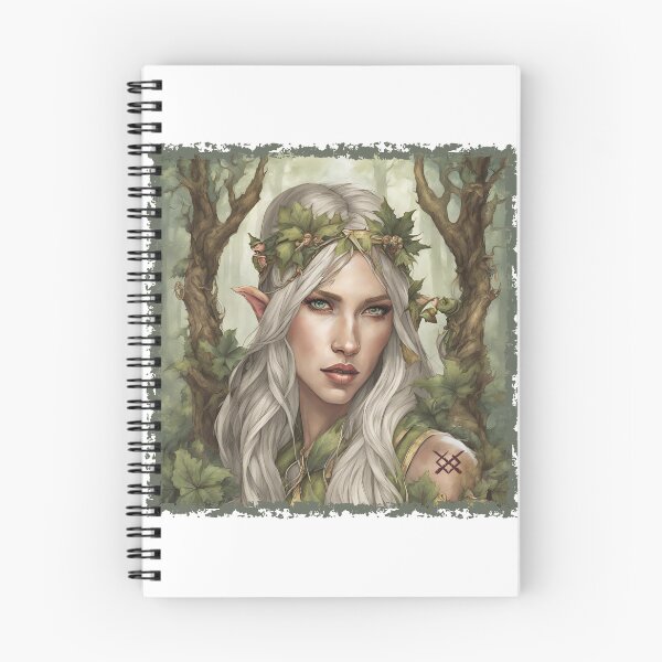 Item preview, Elf girl portrait in enchanted woodland designed and sold by BatJamDesigns.