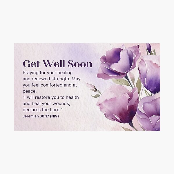 Item preview, Get Well Soon - Jeremiah 30:17 (NIV) designed and sold by Simply Celebrated Milestones.
