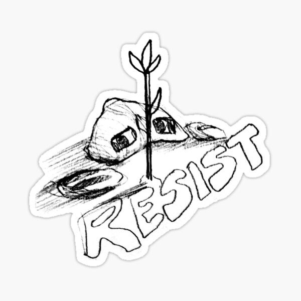 Vista previa del artículo con la obra «#Resistir», diseñado y vendido por SydLinkletter.