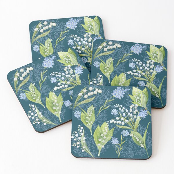 Item preview, Lily of the Valley and Forget Me Nots designed and sold by TurquoiseBird.